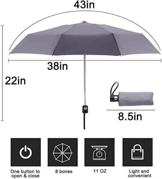 Goothdurs Automatic Mini Travel Windproof Umbrella Compact Auto Open/Close Small Lightweight Folding Rain Umbrellas for Women Men