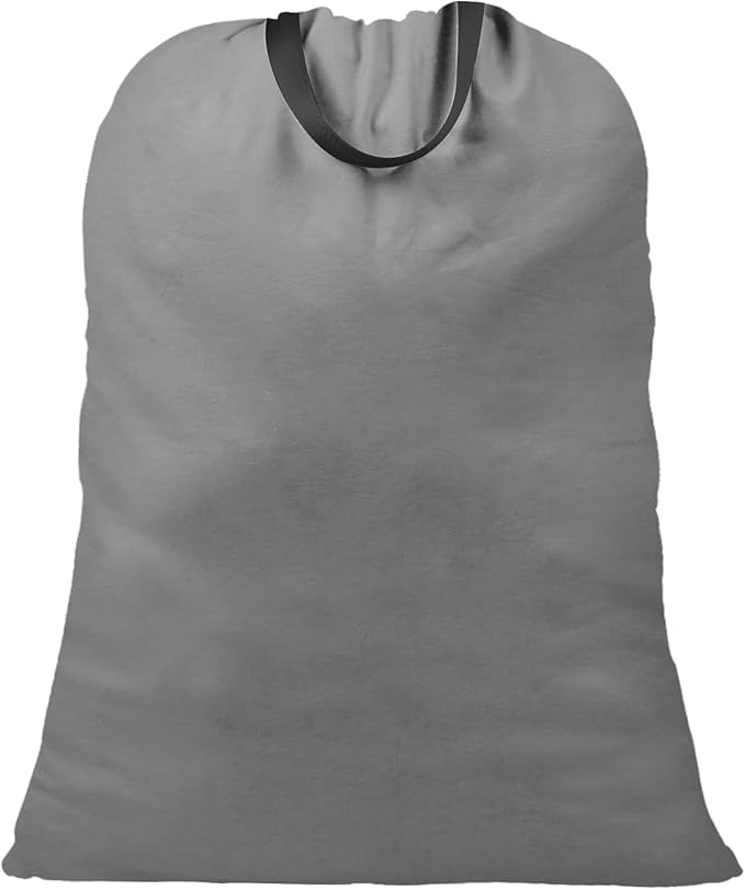 LOLOMLO Extra Large Canvas Laundry Bags with Handles & Drawstring Closure, Heavy Duty Tears Resistant Clothes Storage Travel Bags,25.5"x34",Dark Grey