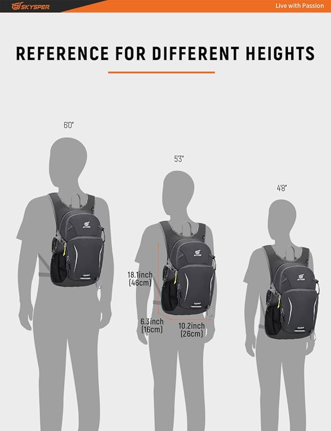 SKYSPER Hiking Backpack - 20L Small Hiking Daypack Lightweight Hiking Backpack, Breathable Day Pack, Backpacking for Women Men