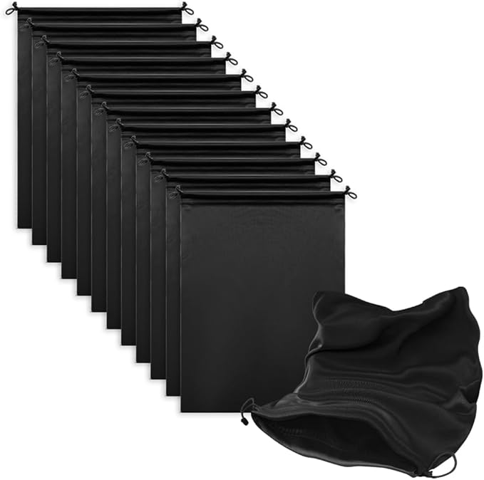 Microfiber Drawstring Bags, Multi-Size Soft Protective Pouches for Shoes, Ski Goggles, Sunglasses, Handbags & Camera Lenses