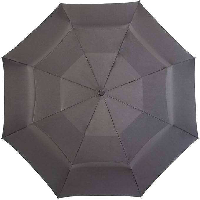 ShedRain Compact Folding Travel Umbrella – Push-Button Open & Close, Vented Double Canopy, Protects from Rain, Sun, & Wind