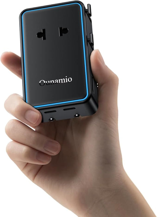 Mini Travel Adapter, 【2026 Ultra-Thin Design】 PD 25W 4-Port Power Adapter with 1 AC, 1 USB-A, and 2 USB-C Ports, Smart Temperature Control, Compatible for EU/UK/AU/AS, Ideal for Travel Essentials