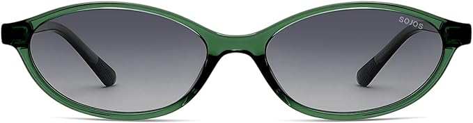 SOJOS TR90 Ultra Light Flexible Sunglasses for Women Retro Oval Polarized Cat Eye Vintage Shades UV400 Protection Comfort Fit