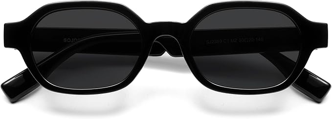 SOJOS Retro Polarized Hexagon Sunglasses for Women Men, UV400 Trendy Rectangle 70s 80s 90s Shades SJ2389