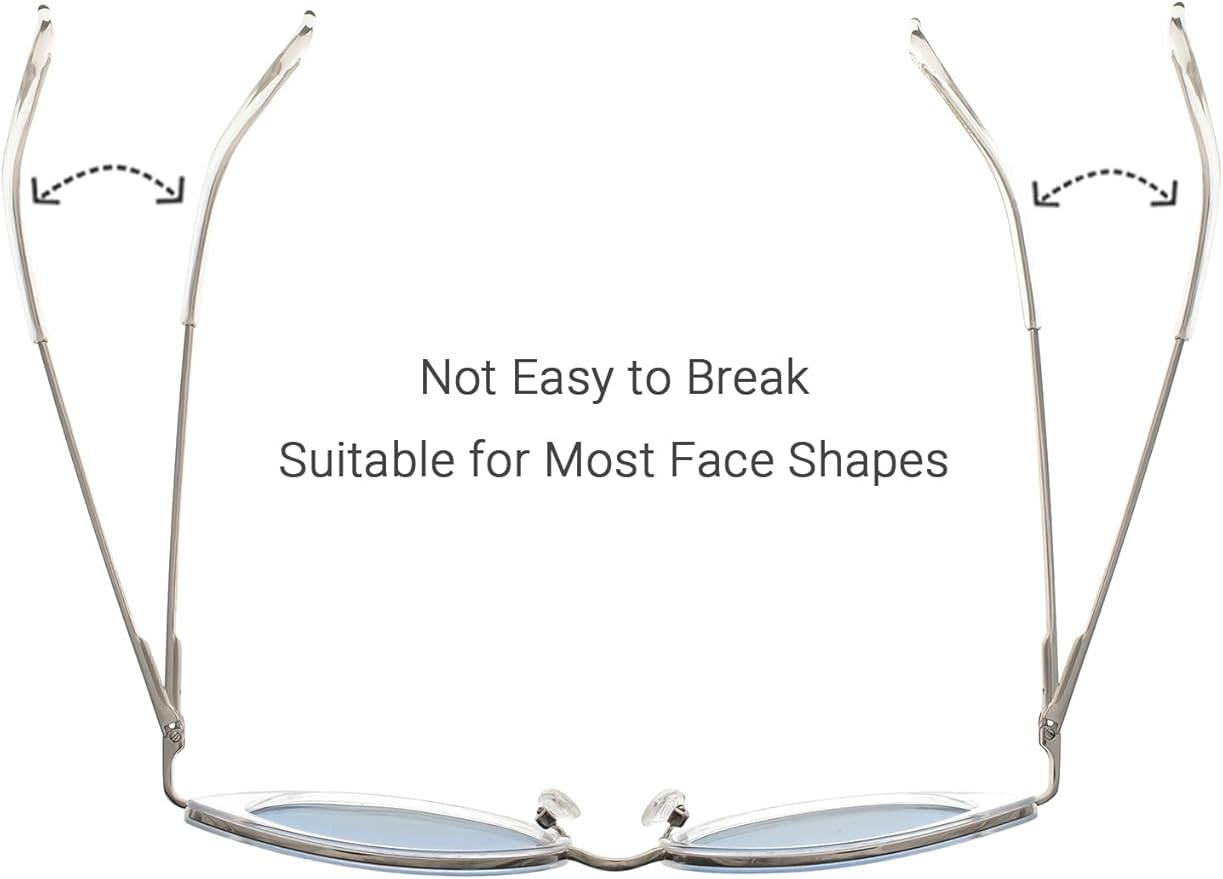 FAA'N Retro Big Frame Cat Eye Polarized Sunglasses Women with Spring Hinge