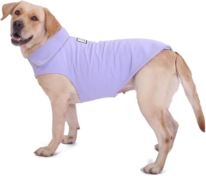 Fleece Dog Coat Winter Pet Jacket Reflective for Cold Weather for Large Medium Small Dogs(Purple,M)