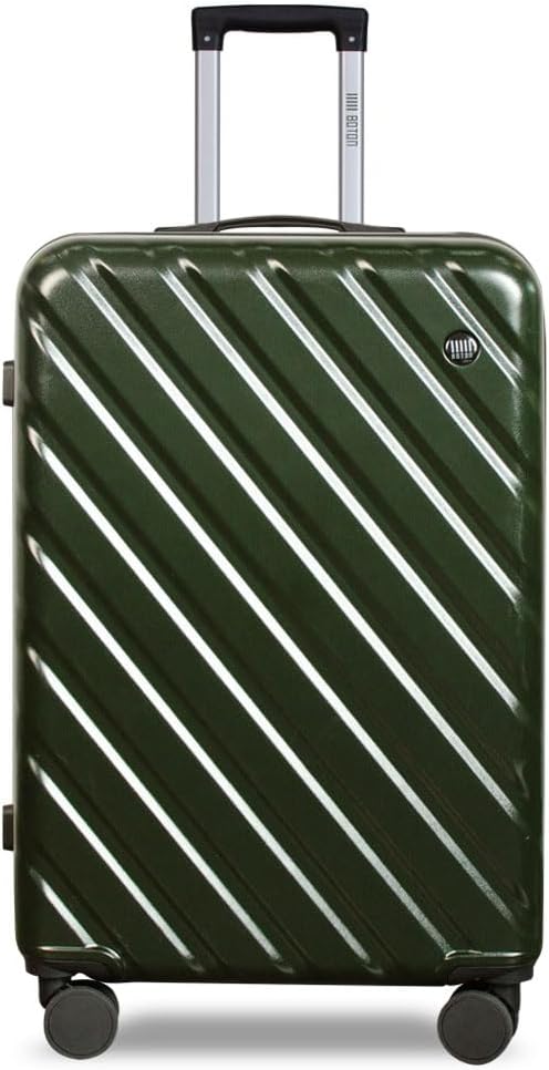 HotWay 24 Inch Expandable Checked In Luggage, Lightweight Hardshell Luggage with Spinner Wheels, Green