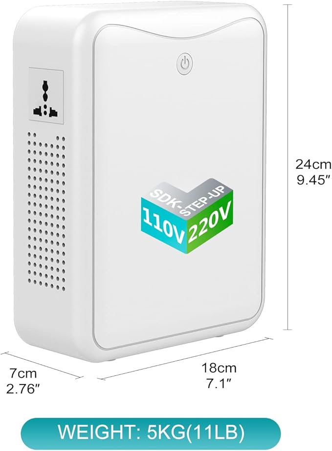 120v to 240v Step Up Transformer 1000W Power Voltage Converters, No Noise, Suit for Coffee Machines, Rice Cookers and Other Kitchen Appliances ，Using 220V Asia Euro Appliance in US