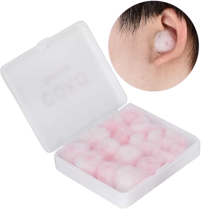Wax Cotton Noise Reduction Earplugs, Hearing Protection Ear Plugs, 27DB Noise Cancelling Soft Comfortable Earplugs for Sleeping Swimming Work, Reusable Ear Plugs with 8