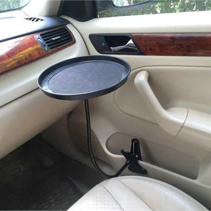 Car Interior Table, Car Cup Food Holder Clip-on Beverage Snacks Storage Swivel Tray Folding Dining Table, Clip-on Food Holder