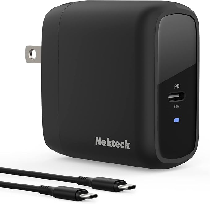 65W USB-C Charger, Nekteck Fast Charging for MacBook Air/Pro, Single-Port PD Laptop Charger with GaN II Technology, Compact & Stable Fast Charging