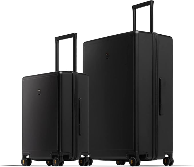 LEVEL8 Elegance Matte Luggage Set, 20 Inch Carry-on Luggage, 28“ Large Suitcase Lightweight Hardside Suitcases with Wheels,Tsa Lock,2-Piece Set(20/28), Black