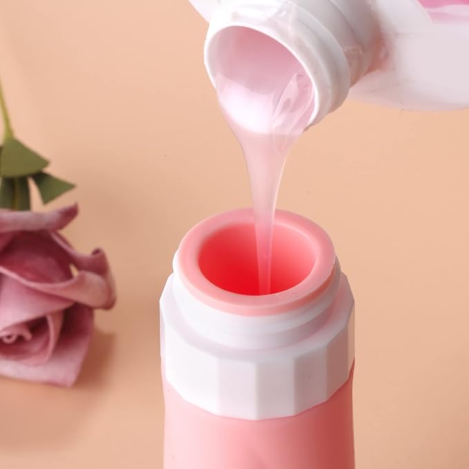 Gemice Travel Bottles - 3oz TSA Approved Containers, BPA Free, Leak Proof, Refillable, Clear Toiletry Bag (4 Pack)