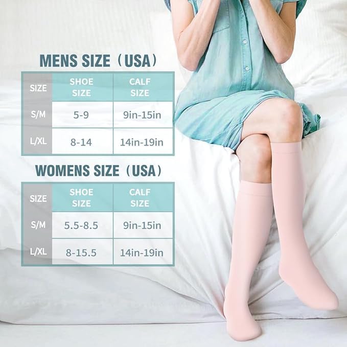 Laite Hebe Compression Socks for Women & Men Circulation(6 pairs)-Graduated Supports Socks for Running, Athletic Sports