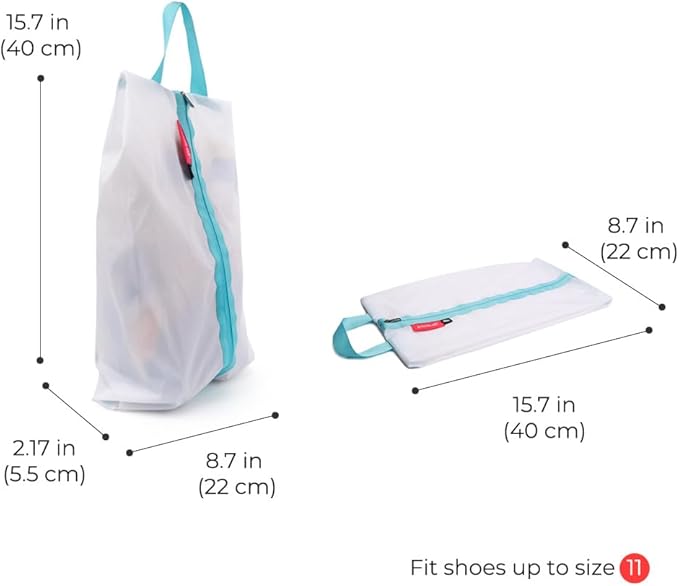 pack all Ultralight Shoe Bag for Travel, Water-Resistant Shoe Pouch for Gym, Odor-Resistant Soccer Cleats Bag for Sport (White, 1-Pack)
