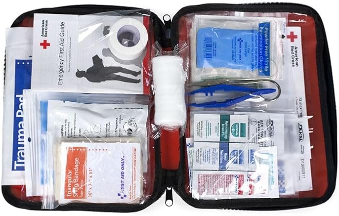 American Red Cross Officially Licensed Product, First Aid Kit, 73 Piece Emergency Medical Supplies to Treat Minor Injuries