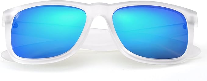 UV400 Polarized Sunglasses Men Women, Classic Square Lightweight Shades, Anti-Glare HD Trendy Sunnies for Leisure