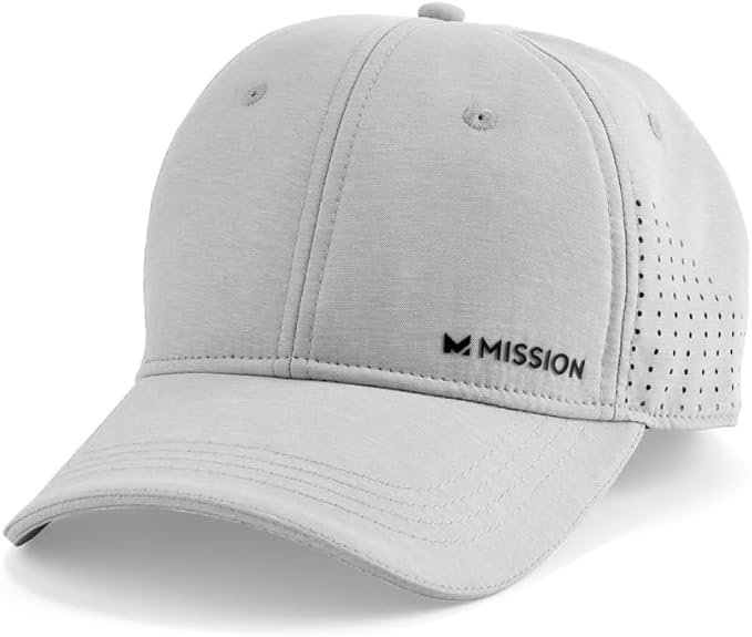 MISSION Cooling Vented Performance Hat Unisex One Size Cap for Workouts, Golf & Running, Sweat & Water Activated Technology