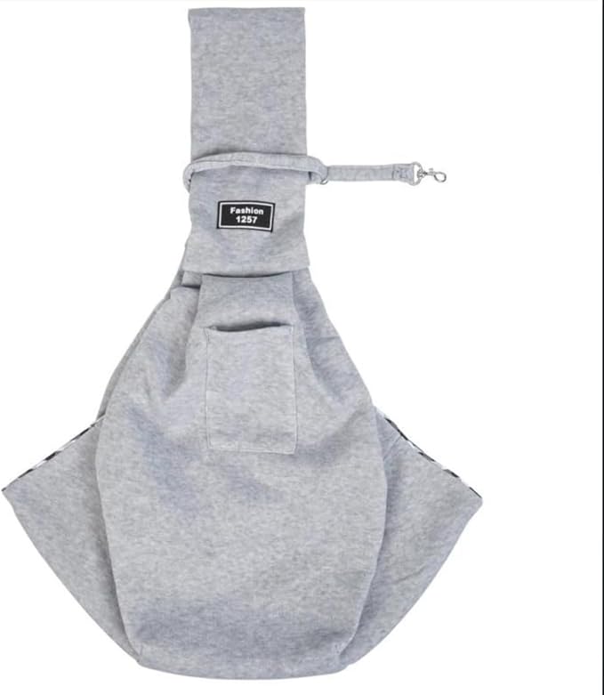 CYBERNOVA Small Pet Dog Cat Sling Carrier for 3-15lbs, with Pocket,Hand-Free Pet Bag Dog Cat Puppy Carry Bag for Travel and Walking Outdoor (grey2)