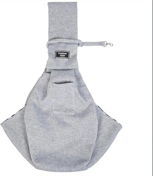 CYBERNOVA Small Pet Dog Cat Sling Carrier for 3-15lbs, with Pocket,Hand-Free Pet Bag Dog Cat Puppy Carry Bag for Travel and Walking Outdoor (grey2)