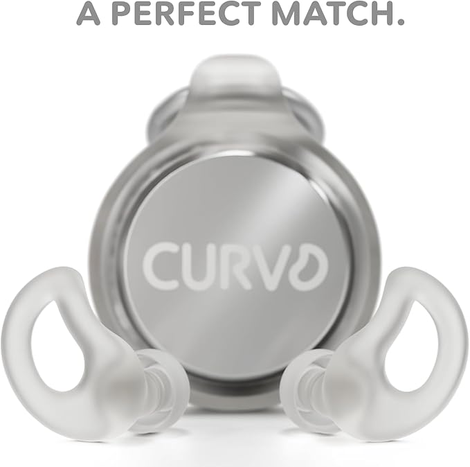 CURVD Everyday Earplugs + Case Clip Bundle, The Perfect earplug for Sleep, Travel, Noise Sensitivity/canceling + Case Clip Package Portable Waterproof Container & Silicone Sleeve for Ear Plugs(Cloud)