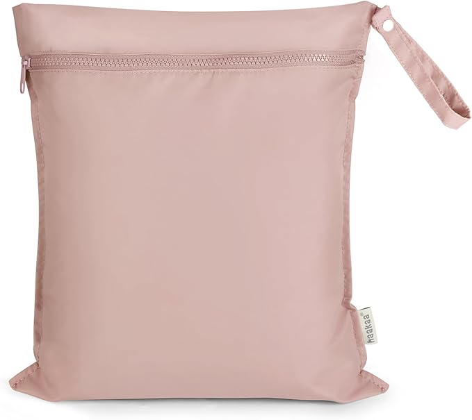 haakaa Waterproof Wet Bags for Baby, Wet Dry Bags for Diaper Bag, Travel, Swimsuit, Beach, Pool, Pump Parts, Stroller, Daycare,Yoga, Blush, 1pc