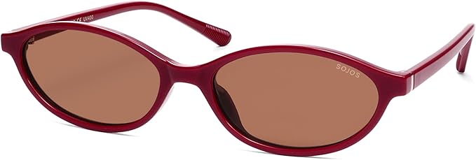 SOJOS TR90 Ultra Light Flexible Sunglasses for Women Retro Oval Polarized Cat Eye Vintage Shades UV400 Protection Comfort Fit