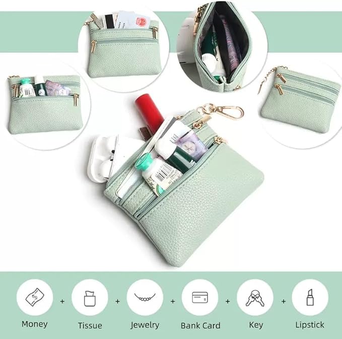 Crossbody Body Phone Holder for Women, New Phone Strap with Zippered Pouch, Adjustable Crossbody Strap (Green)