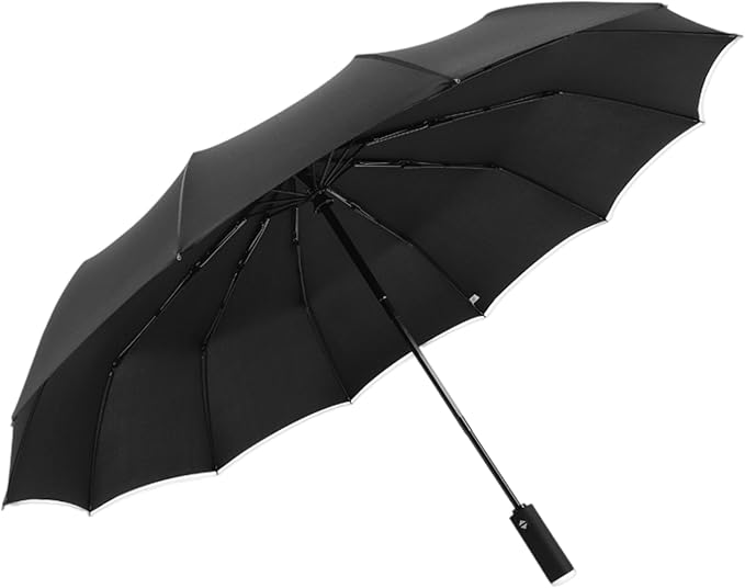 12 Ribs Travel Essentials Umbrella Automatic Folding Rain Umbrella Windproof Compact collapsible,Fits Cars&Backpack Travel size