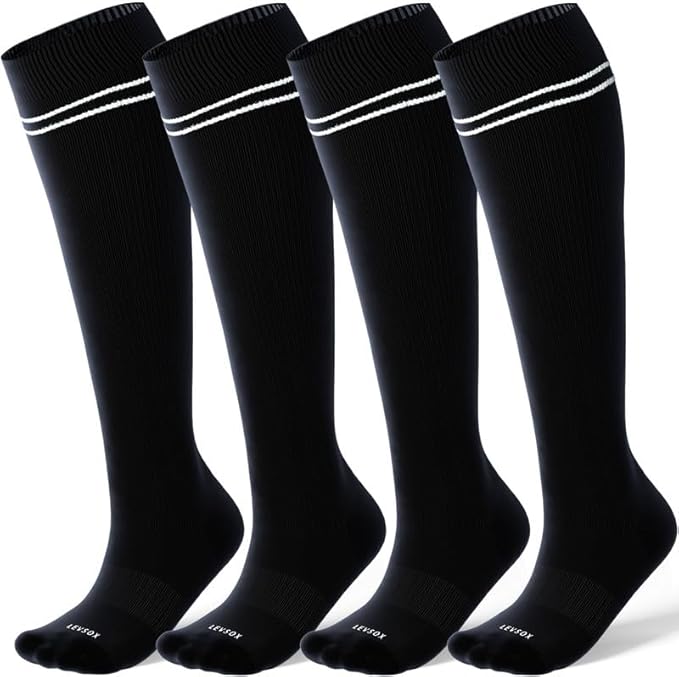 LEVSOX Viscose Made from Bamboo Compression Socks for Pregnant Women 20-30 mmHg Knee High Cute Mens Supports Socks for Travel
