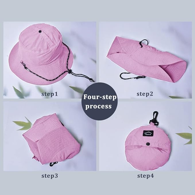 Waterproof Bucket Hat for Women and Men - UV Protection Beach Sun Hat Fishing Safari Boonie Hat Rain Hat Adjustable Packable