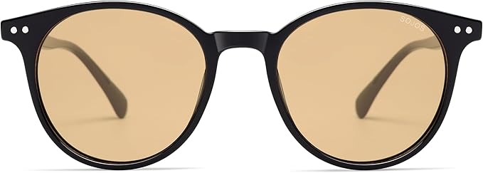 SOJOS Small Round Classic Polarized Sunglasses for Women Men Vintage Style UV400 Lens MAY SJ2113