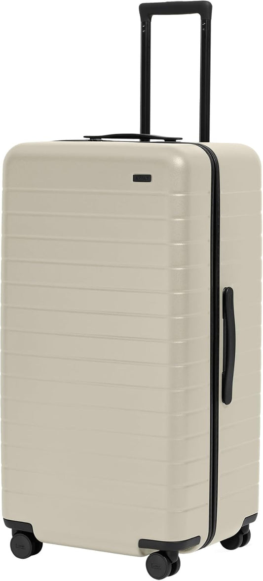 Away Large Trunk Luggage, 31 Inch Hardside Suitcase with Spinner Wheels, Lightweight & Durable, TSA Lock, Ideal for Long Trips, Salt White Matte