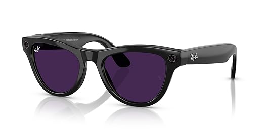 Ray-Ban Meta (Gen 1), Skyler, Shiny Caramel | Smart AI Glasses for Men, Women-12 MP Camera, Open-Ear Speakers for Audio, Video Recording and Bluetooth-Transitions® Amethyst Lenses-Wearable Technology