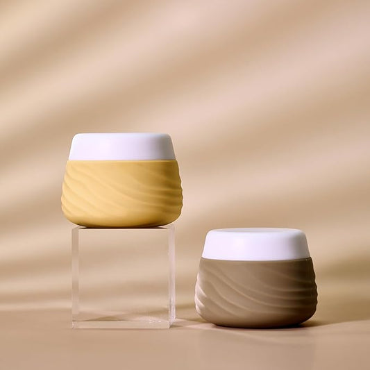 Eternal Moment Travel Containers for Toiletries, Silicone Jar with Lid, TSA Approved Travel Size Bottles with Clear Bag, Leak-proof Traveling Accessories Cosmetic for Lotion Face Body Cream (4 Pack)