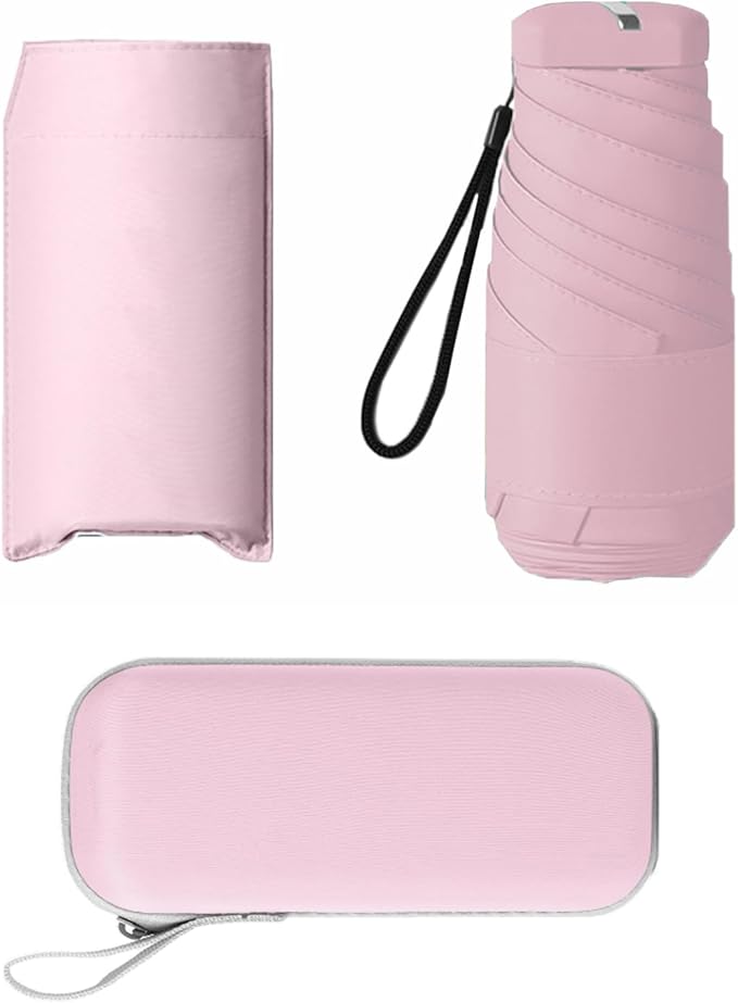 Windproof Mini Travel Umbrella with UPF 50+ Sun & Rain Protection - Ultra Compact & Lightweight, Pocket-Sized for Any Bag, Eco-Friendly Quick-Dry Fabric in Trendy Colors
