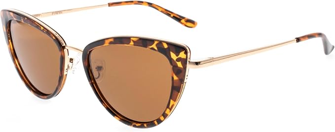 FAA'N Retro Big Frame Cat Eye Polarized Sunglasses Women with Spring Hinge