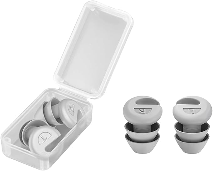 Ear Plugs for Sleeping Noise Cancelling, 36dB Noise Reduction Earplugs, Silicone Reusable Hearing Protection Ear Plug, Waterproof Earplug Suitable for Sleeping (Grey, 1 Pair)