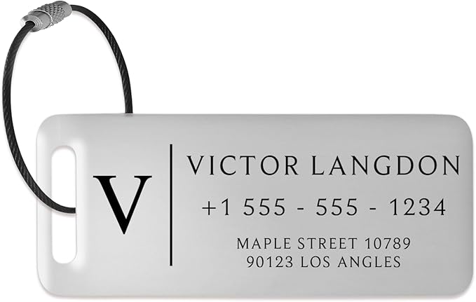 Personalized Luggage Tags for Suitcases - Stainless Steel Custom Luggage Tags for Backpacks & Bags, Sturdy, Waterproof & Heavy Duty (Silver / 3" x 1.25")
