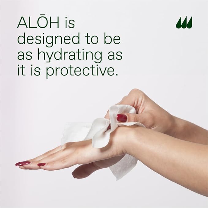 ALŌH Skin- Softening Sanitizing Hand Wipes – Lavender Rosewood + Aloe- 4 boxes of 20ct Individually Wrapped Wipes (80 Wipe)