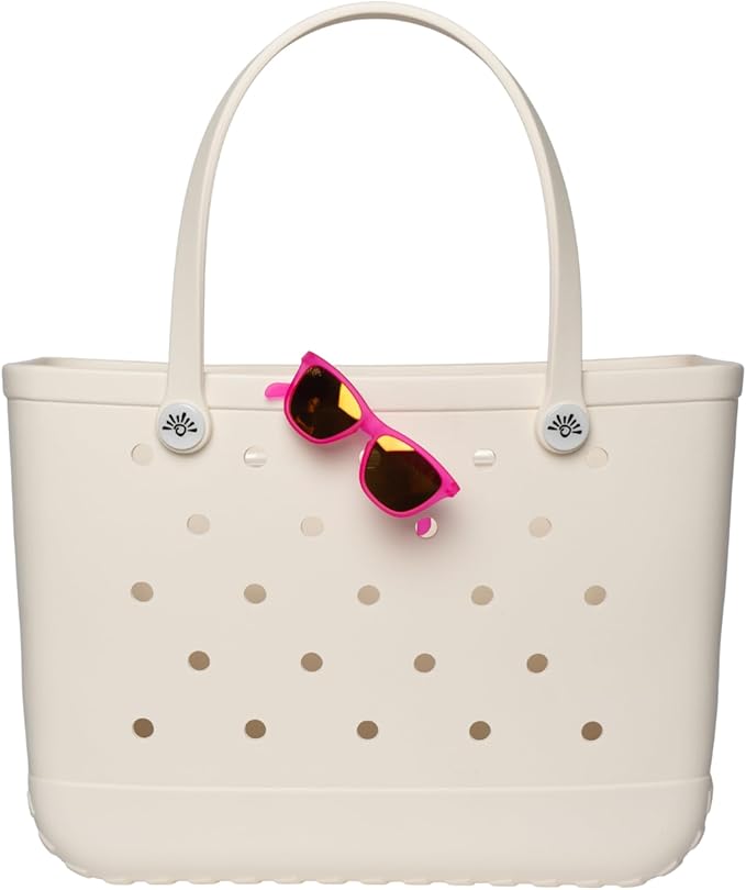 Sunnies Beach Bag - Large Tote Bag for Beach, Pool, & Travel - Lightweight, Waterproof, & Easy-to-Clean - Stylish Summer Bag