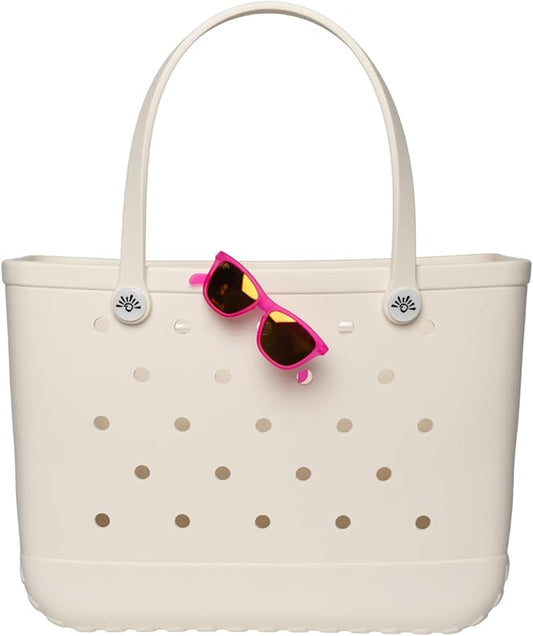Sunnies Beach Bag - Large Tote Bag for Beach, Pool, & Travel - Lightweight, Waterproof, & Easy-to-Clean - Stylish Summer Bag