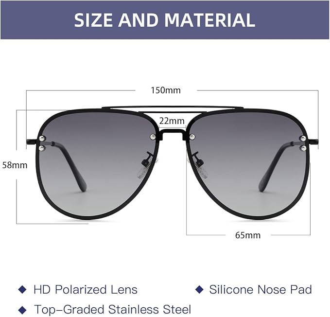 Trendy Oversized Aviator Sunglasses for Women 2025, Cute Retro Aviator Sun Glasses UV Protection Big Shades VF2203