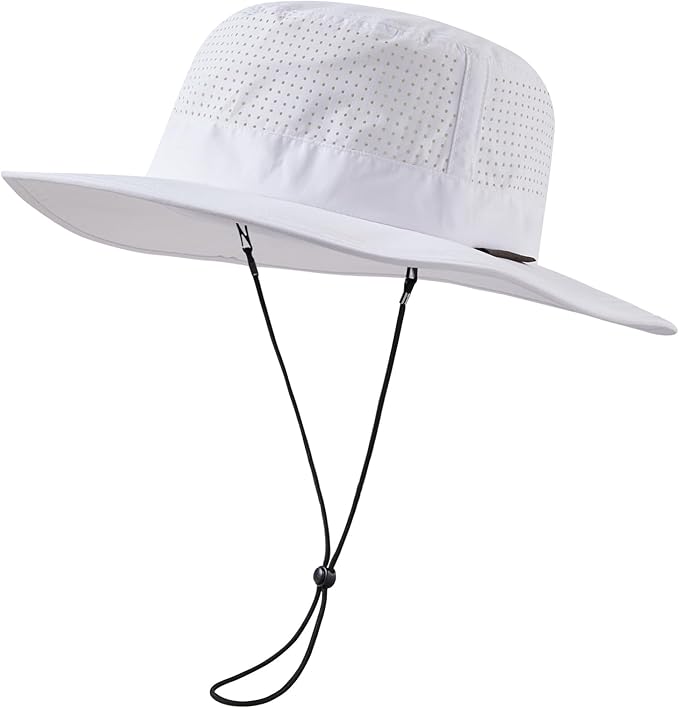 UPF 50+ Bucket Sun Hat with Laser Perforated Mesh Cooling Adjustable Breathable Lightweight for Outdoor Men Women