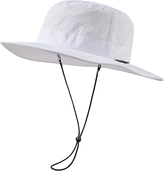 UPF 50+ Bucket Sun Hat with Laser Perforated Mesh Cooling Adjustable Breathable Lightweight for Outdoor Men Women