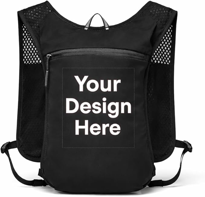 Personalized Hydration Running Vest Backpack, Custom Logo Text Lightweight Pack for Marathon & Trail Run