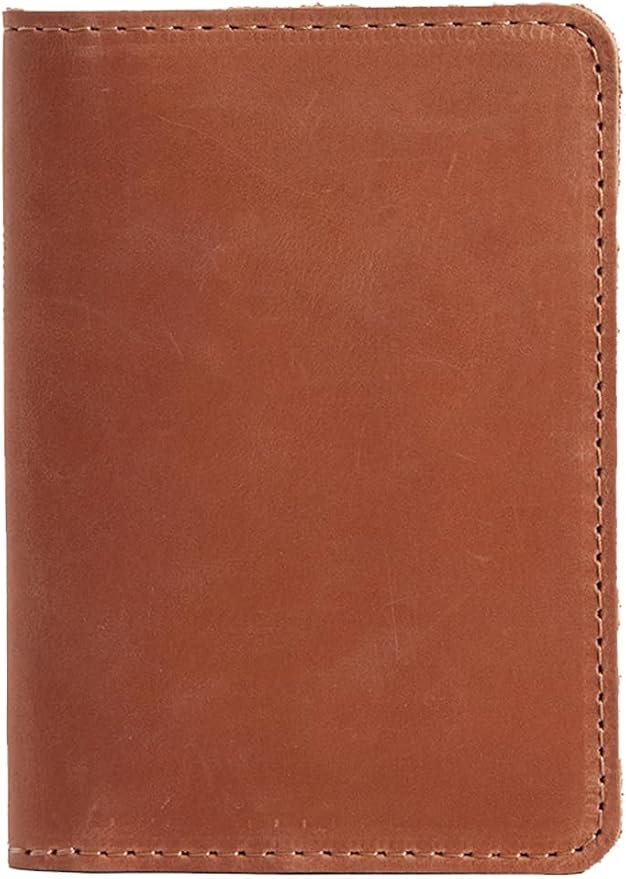 INCARNE US Passport Cover Clear - Travel Passport Wallet - Leather Passport Holder for Men Women Family with Card Slots & Note Compartmen - Sleeve Protector - Genuine Leather - Vintage Cognac