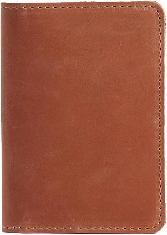 INCARNE US Passport Cover Clear - Travel Passport Wallet - Leather Passport Holder for Men Women Family with Card Slots & Note Compartmen - Sleeve Protector - Genuine Leather - Vintage Cognac