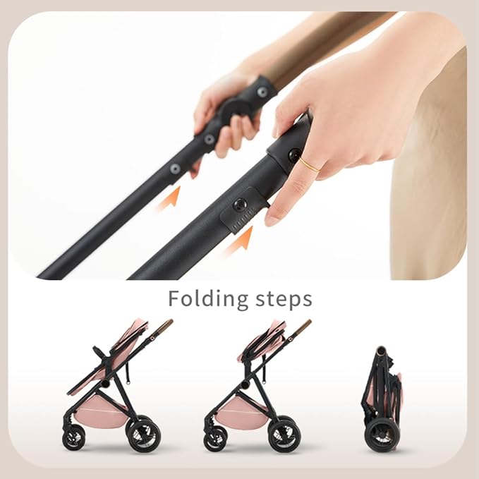 Premium High Chair Stroller: Reversible Seat for Bonding & Ultra-Smooth Fold (Pink)