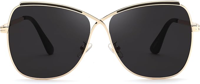 FEISEDY Womens Cute Sunglasses Oversized Butterfly X Shape Design Cateye Lady Sunglasses B2738